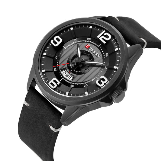 CURREN 8305 Round Quartz Watch with Calendar for Men