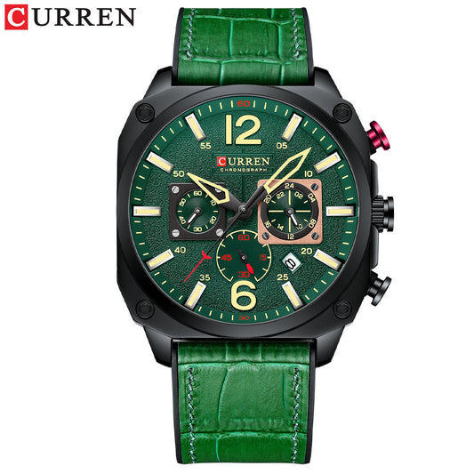 Curren 8398 Men's Watch with Calendar and Leather Strap