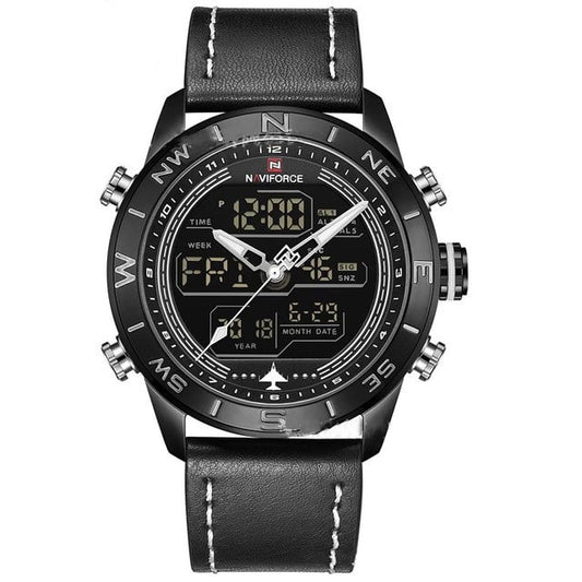 NAVIFORCE 9144 Men’s Gold LED Analog-Digital Watch