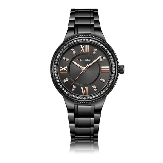 CURREN 9004 Fashion Quartz Watch for Women with Diamonds