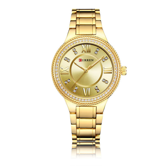 CURREN 9004 Fashion Quartz Watch for Women with Diamonds