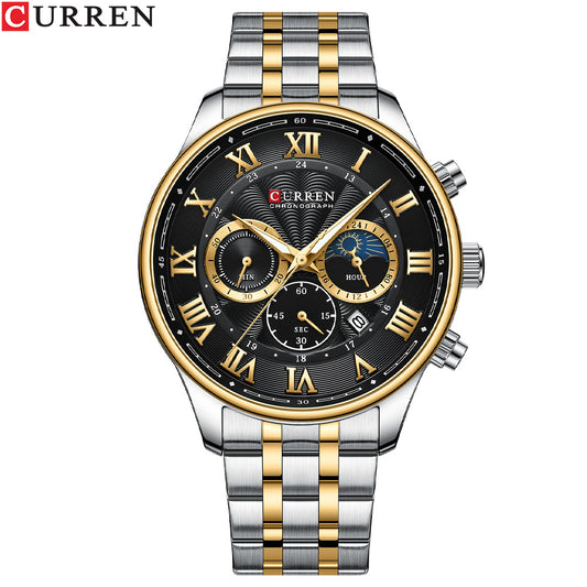 Curren 8427 Men's Steel Quartz Watch with Calendar