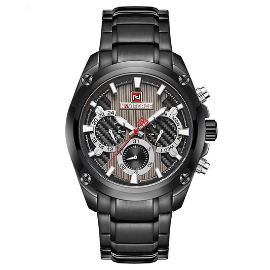 NAVIFORCE 9113 Steel Band Waterproof Quartz Watch