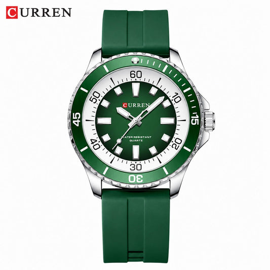 CURREN 8448 Unisex Silicone Strap Watch