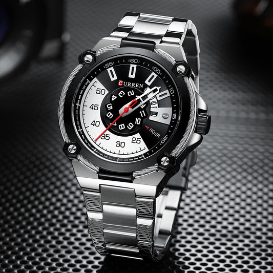 CURREN Men's Quartz Watch with Stainless Steel Band