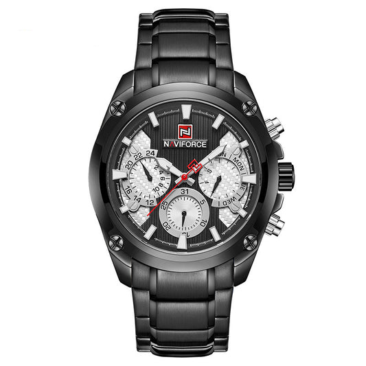 NAVIFORCE 9113 Steel Band Waterproof Quartz Watch