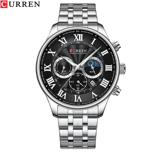 Curren 8427 Men's Steel Quartz Watch with Calendar