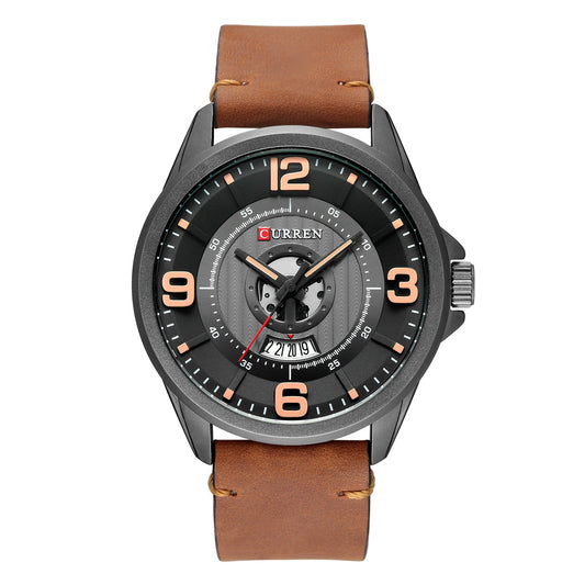 CURREN 8305 Round Quartz Watch with Calendar for Men