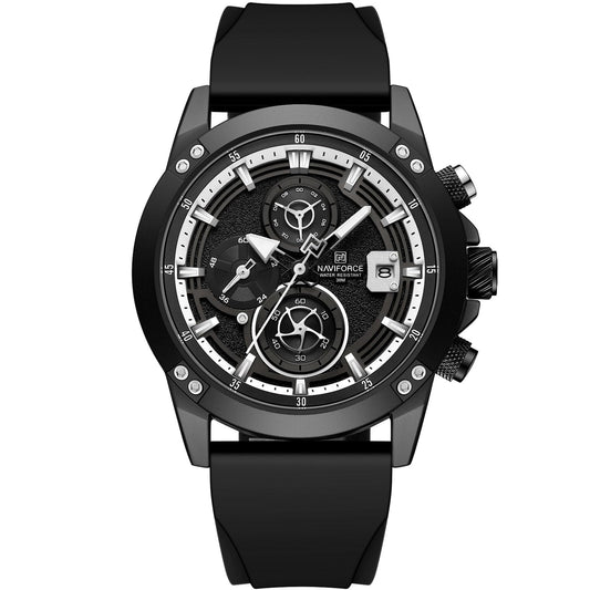 NAVIFORCE Watch for Men Creativity Chronograph Business Analog Quartz WristwatchColorful Waterproof Silicone Band Luminous Luxury Date Mens WatchesGift