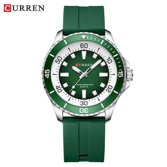 CURREN Classic Round Quartz Watch with Silicone Strap