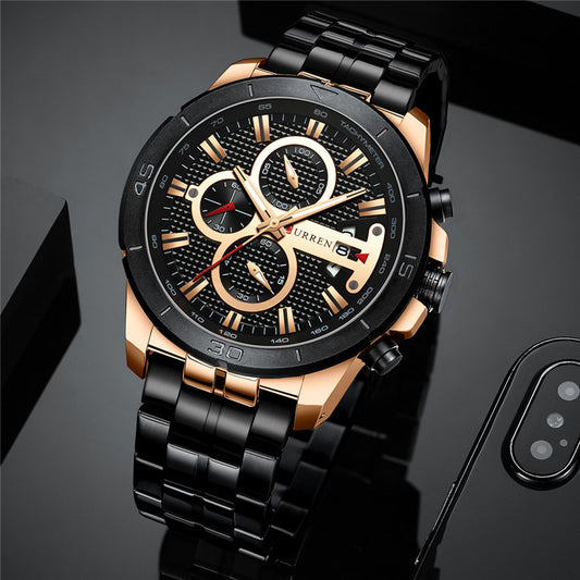 CURREN Men's Multifunctional Waterproof Quartz Watch